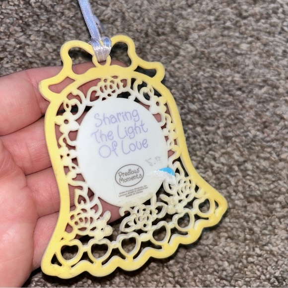 Precious Moments Yellow Bell Ornament with Heart Design - Picture 3 of 4